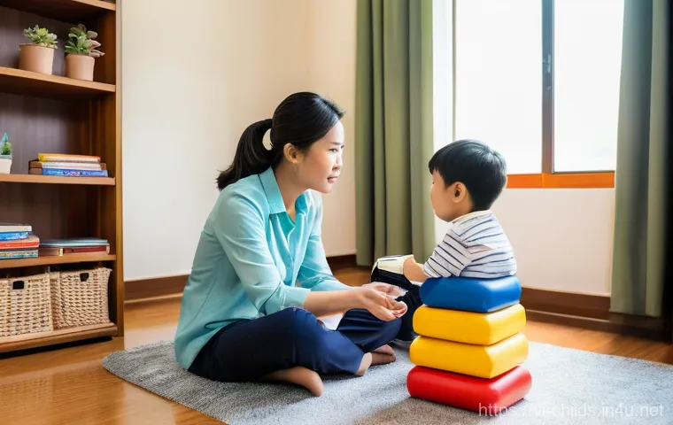 아동심리상담사로 재취업하기 - **Prompt**: A warm and empathetic scene inside a modern child psychology counseling room in Vietnam....