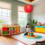 Home 23 아동심리상담과 놀이치료 - A warm and inviting therapy playroom designed for young Vietnamese children, featuring colorful sens...